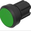 Pushbutton, unlit, groping, waistband round, green, front ring black, mounting Ø 22.3 mm, 45-2131.1150.000
