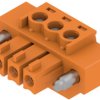 Socket header, 3 pole, pitch 3.81 mm, straight, orange, 1941020000