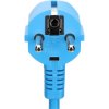 Power cord, round, Europe, plug type E + F, angled on C13 socket, straight, H05VV-F3G0.75 mm², blue, 0.3 m, 7102B-0,3M