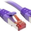 kabel LAN LINDY 47820, 1 szt., RJ45, CAT 6, S/FTP, 0.30 m, fioletowy