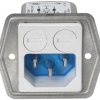 IEC plug C14, 50 to 60 Hz, 6 A, 250 VAC, 1.2 W, 800 µH, faston plug 6.3 mm, 5707.0603.312.01