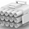 Plug housing, 15 pole, pitch 6.35 mm, straight, white, 770023-1