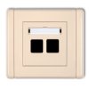 FLEXI Gniazdo multimedialne podwójne bez modułu (standard Keystone) beżowy 1FGM-2P KARLIK