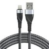 Kabel przewód pleciony USB - Lightning / iPhone everActive CBB-1IG 100cm z obsługą szybkiego ładowania do 2,4A szary