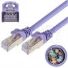 Patchcord S/FTP kat.8 PiMF kabel sieciowy LAN 2x RJ45 linka bezhalogenowy LSOH fioletowy 1m NEKU