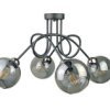 Lampa Sufitowa Nowoczesna 4Xe27 Ring Black/Silver