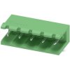 Pin header, 5 pole, pitch 5 mm, angled, green, 1754494