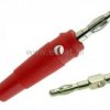 Wtyk bananowy 4mm 56,5mm czerw.+czarny niklowany