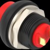 Pushbutton, 1 pole, red, unlit , 0.12 A/125 VAC, 0.2 A/50 VDC, 13.6 mm, IP68, 2329328-2
