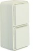 W.1 Gniazdo SCHUKO 2P+Z 2-kr pionowe, kompletne, zać śrubowe IP55, biały WNC174B