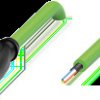 Sensor actuator cable, M12 cable socket, straight, D to open end, 4 pole, 1 m, PUR, green, 4 A, 70183324