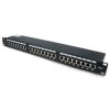 Patch Panel 24-portowy ekranowany - do szaf serwerowych 19'' - 1U kat.6 FTP - czarny - Lanberg PPS6-1024-B