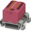 Distribution block, push-in connection, 0.14-4.0 mm², 13 pole, 24 A, 8 kV, pink, 3273237