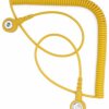 Spiral cord, with spiral cable, highly elastic, push button Ø 10 mm, plastic, yellow, 9-341-2