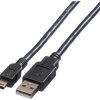 Kabel ROLINE USB 2.0, typ A - mini 5-pin, czarny, 0,8 m