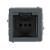 DECO Gniazdo hermetyczne z uziemieniem (klapka dymna przesłony torów prądowych) grafitowy mat 28DGPB-1zdp KARLIK
