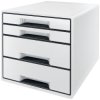 Leitz WOW Drawer Cabinet CUBE 4 Drawer white black