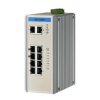 Niezarządzalny przełącznik sieciowy z 8x PoE RJ-45, 2x GE, EMS lvl. 3, E-mark, szerokim zakresem temperaturowym EKI-5729PI-AE