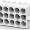 Pin header, 15 pole, pitch 6.35 mm, straight, white, 1-1586683-5