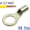 Konektor ( oczko ) metal; 5mm; kabel 1- 2,5mm2