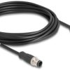 kabel LAN Delock 80849, 1 szt., M12, CAT 5e, S/FTP, 5.00 m, czarny