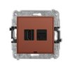 ICON Gniazdo pojedyncze HDMI 2.1 8K i gniazdo komputerowe pojedyncze 1xRJ45 kat 6A 8 stykowe bez pola opisowego terakota 63IGHKB