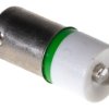 Lampka kontrolna Zielony 130V ac BA9s LED średnica 10mm długość 24mm