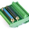 ELECTRONICS-SALON DIN Rail Mount D-SUB DB37 Male/Female Header Interface Module, DSUB Breakout Board.