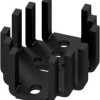 Finger shaped heatsink, (L x W x H) 41.6 x 33 x 19.1 mm, 12 K/W, black anodized, 10034950