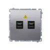 SIMON BASIC Gniazdo światłowodowe / optyczne podwójne SC/APC (moduł) stal inox BMGS2.01/21 KONTAKT SIMON