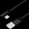 CU0142 Sync and charging cable, USB-A -> micro B, 1.0 m, angled, cotton
