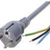 Kabel: 3X0,75Mm2, Cee 7/7 (E/F) Wtyk, 1,8M Lt312 H05vv-F 3X0.75 1.8M Gry