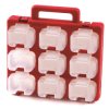 Skrzynka z przegródkami l. przedziałów: 18 szerokość: 330mm wysokość: 330mm głębokość: 130mm Plastik Czerwona, biała