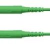 High-voltage measuring lead with (4 mm plug, spring-loaded, straight) to (4 mm plug, spring-loaded, straight), 1 m, green, silic