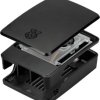 Raspberry Pi® Raspberry Pi - Hülle - ABS-Kunststoff, Polycarbonat (PC) Obudowa SBC Nadaje się do: Raspberry Pi® 5 B czar