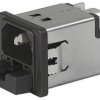 IEC plug C14, 50 to 60 Hz, 2 A, 250 VAC, 1.6 W, 4 mH, faston plug 6.3 mm, 5220.0243.1
