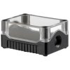 Evatron DE02S-A-TB-0 IP67 ABS Enclosure 2x M20 Black Base Clear Top 106x80x53mm