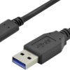 Digitus Kabel USB USB 3.2 Gen1 Złącze męskie USB-A, Złącze męskie USB-C® 1.00 m czarny konstrukcja okrągła, wtyczka po o