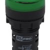 Kontrolka 12V ac/dc Zielony RS PRO średnica wycięcia 22mm Montaż panelowy Śruba