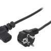 Kabel CEE 7/7 (E/F) wtyk kątowy IEC C13 żeński 90 PVC 3m KAB-EUL-P3L-3.0-BK