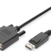 Adapter cable, 2 m, black, DisplayPort 1.1a plug, straight to DVI-D plug (24+1), AK-340301-020-S