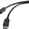 Renkforce DisplayPort kabel Złącze DisplayPort, Złącze DisplayPort 3.00 m czarny RF-4212204 styki pozłacane , z rdzeniem