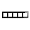 DECO Ramka uniwersalna pięciokrotna - szkło (ramka: czarna spód: czarny) czarny 12-12-DRG-5