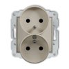 ICON Mechanizm gniazda podwójnego do ramki z uziemieniem 2x(2P+Z) (przesłony torów prądowych) taupe 60IGPR-2zp
