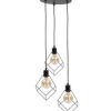 Lampa wisząca loftowa 3x E27 RUBEN BLACK