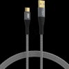 USB-AC-00002 USB-A to USB-C cable 60W QC 3A 1m grey gold contacts textile coa