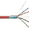 Kabel skrętka FTP (F/UTP), kat6, wewnętrzny, czerwony, LSOH/LSZH, 4x2x26 AWG, 305m, linka
