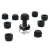 Black Soft Caps for Tactile Buttons (10-pack)