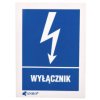 Samoprzylepna tabliczka ostrzegawcza /WYŁĄCZNIK 52X74/ 10EIA/Q1/F