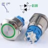 Przycisk chwilowy 19mm LED zielony 12-24V